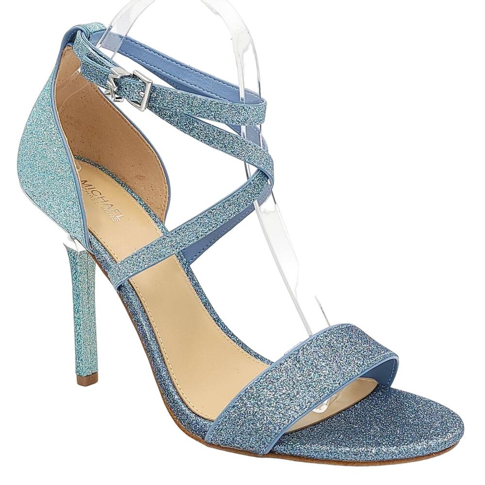 Michael Michael Kors Strappy Stiletto Evening Sandal Astrid Sz US 9.5M Navy Blue